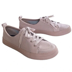 Sperry Crest Vibe Perforated Pastel Pink Sneakers Size 7.5